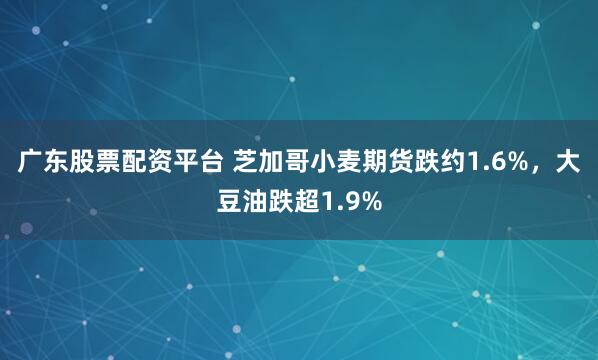 广东股票配资平台 芝加哥小麦期货跌约1.6%，大豆油跌超1.9%