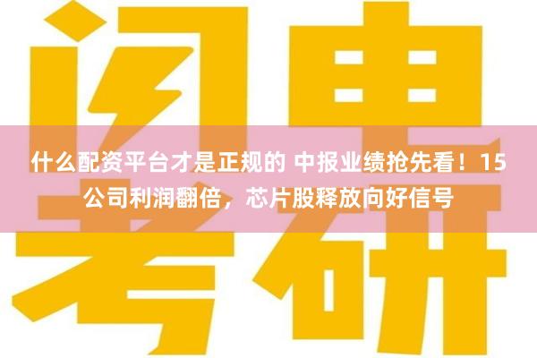 什么配资平台才是正规的 中报业绩抢先看！15公司利润翻倍，芯片股释放向好信号