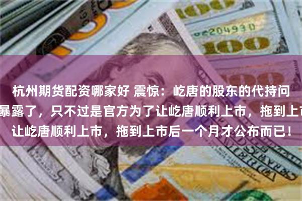 杭州期货配资哪家好 震惊：屹唐的股东的代持问题很可能屹唐上市前就暴露了，只不过是官方为了让屹唐顺利上市，拖到上市后一个月才公布而已！