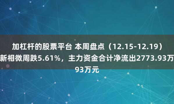 加杠杆的股票平台 本周盘点（12.15-12.19）：新相微周跌5.61%，主力资金合计净流出2773.93万元